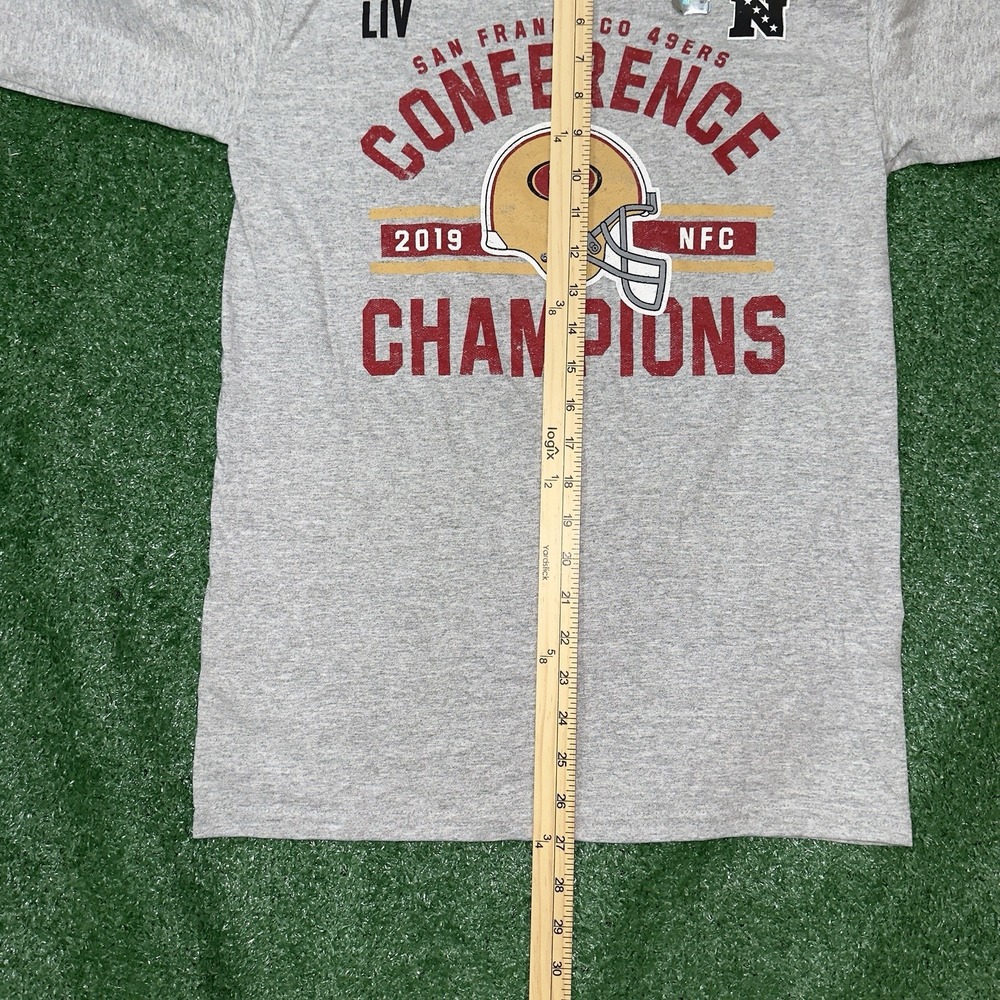 San Francisco 49ers NFC Champions Long Sleeve Shirt Gray Small NFL Team Apparel - Picture 5 of 6